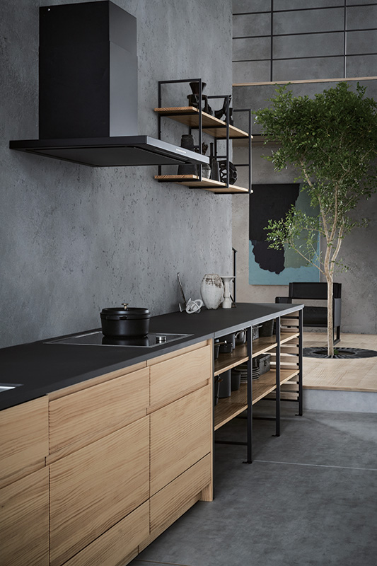 Frame kitchen系列 橡木+鐵件