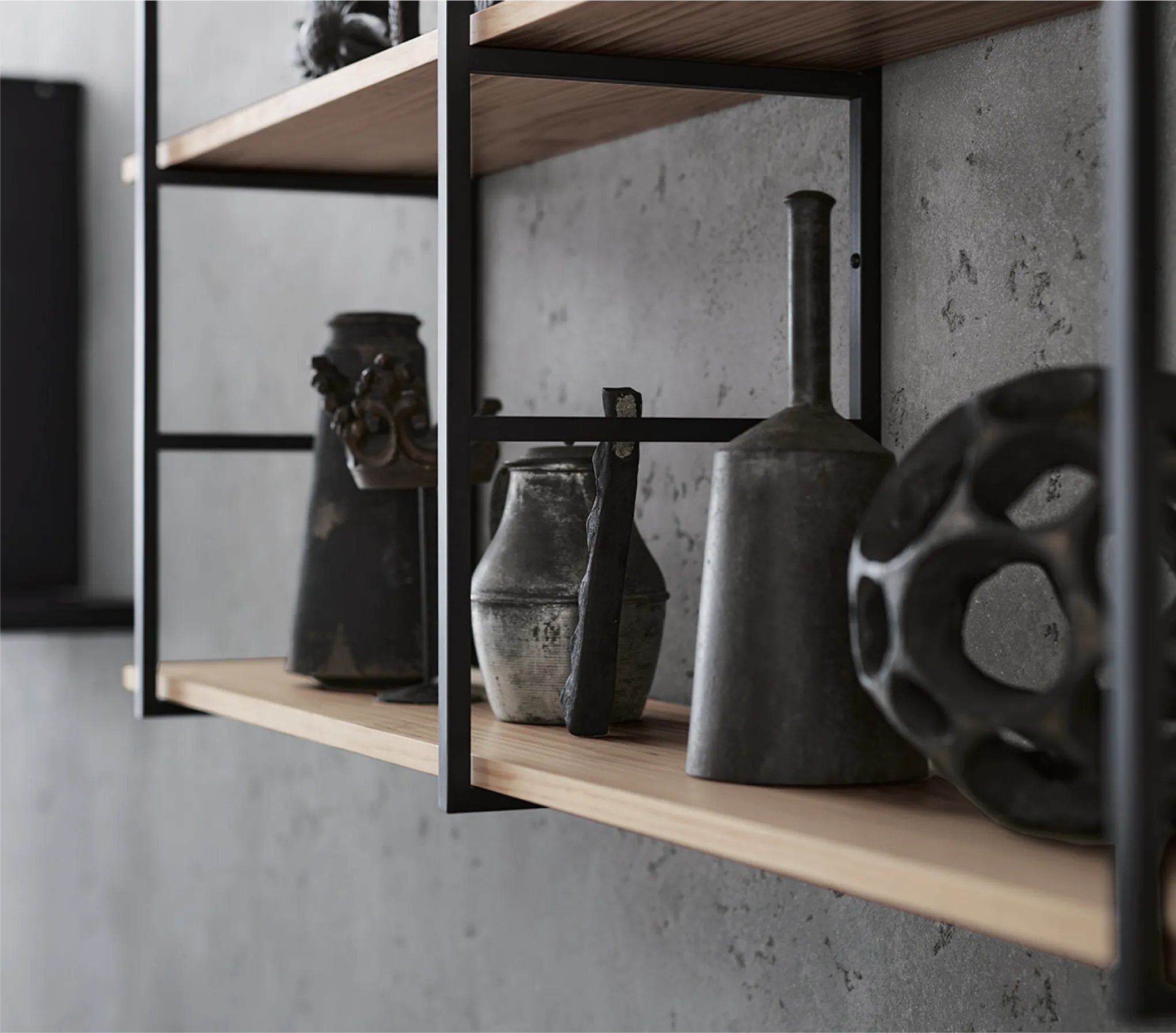 Frame kitchen 系列 松、橡木+鐵件